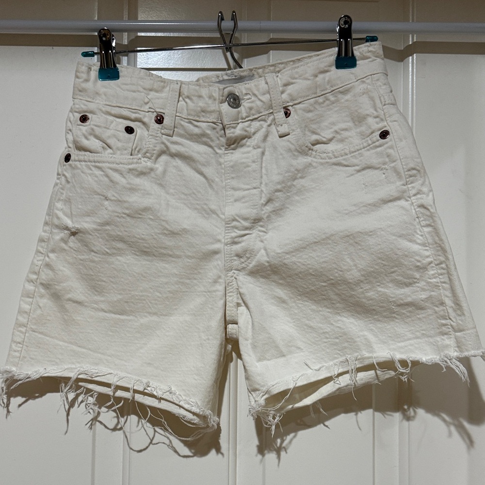 Zara Women's white Denim Shorts
